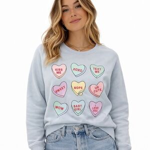 NWT Better Together Candy Heart Graphic Sweatshirt – Size M